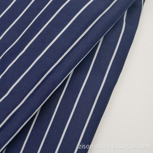 Dunkelblau gestreifte bedruckte Polyester Pongee Modestoffe